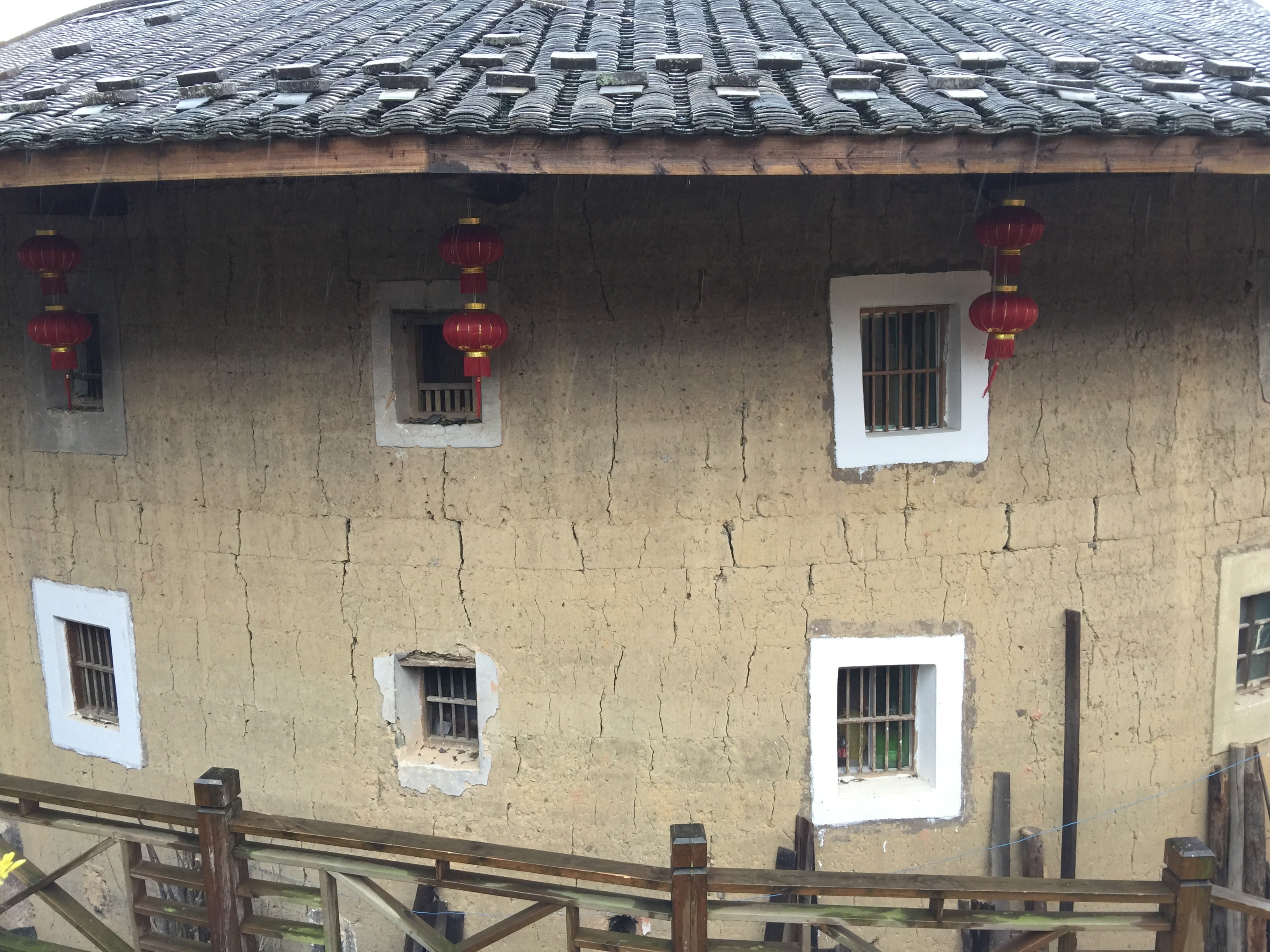 Windows of the round house of China