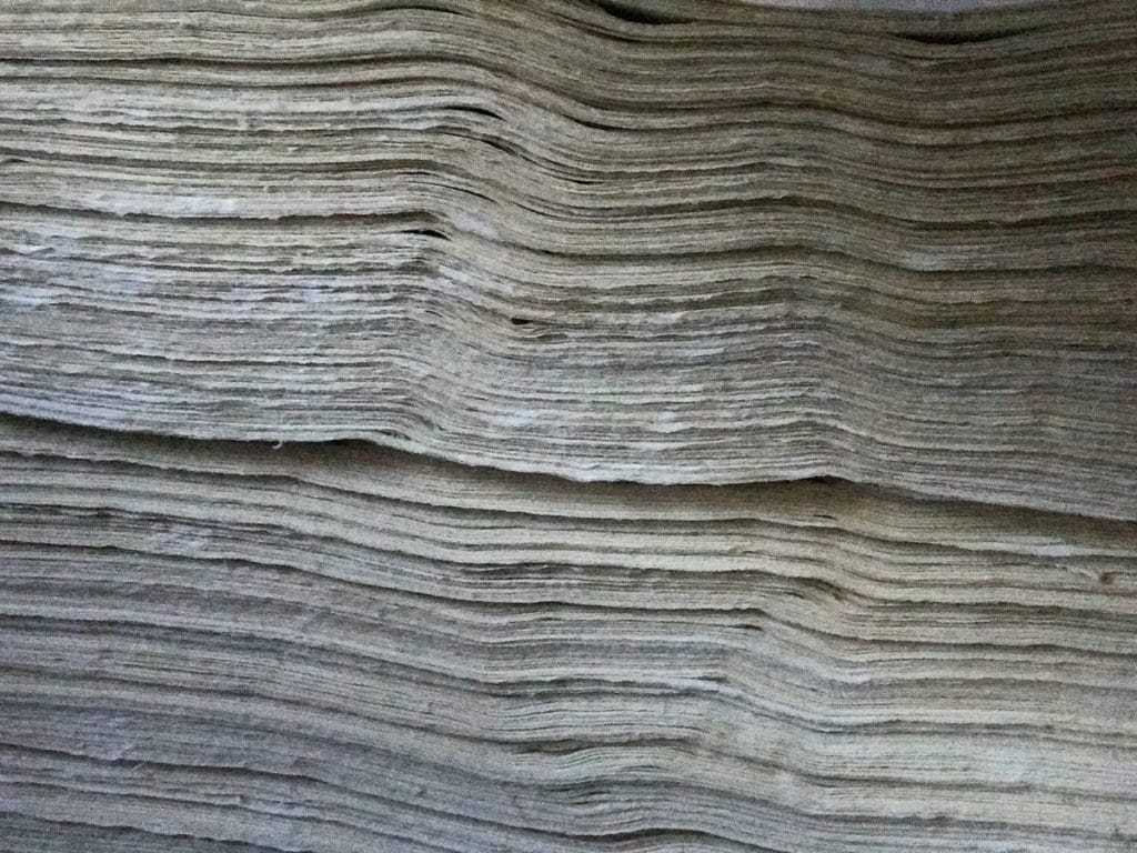 Stack of bamboo paper 